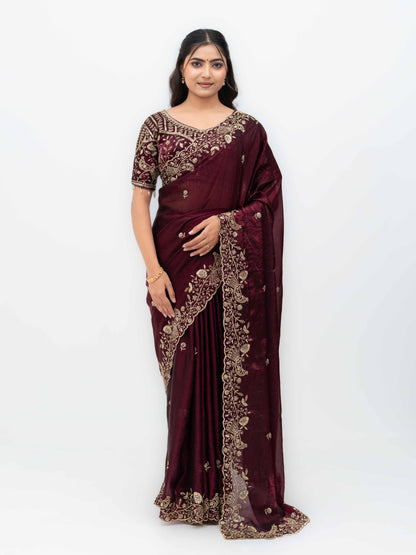 Wine Jimmi Choo Saree