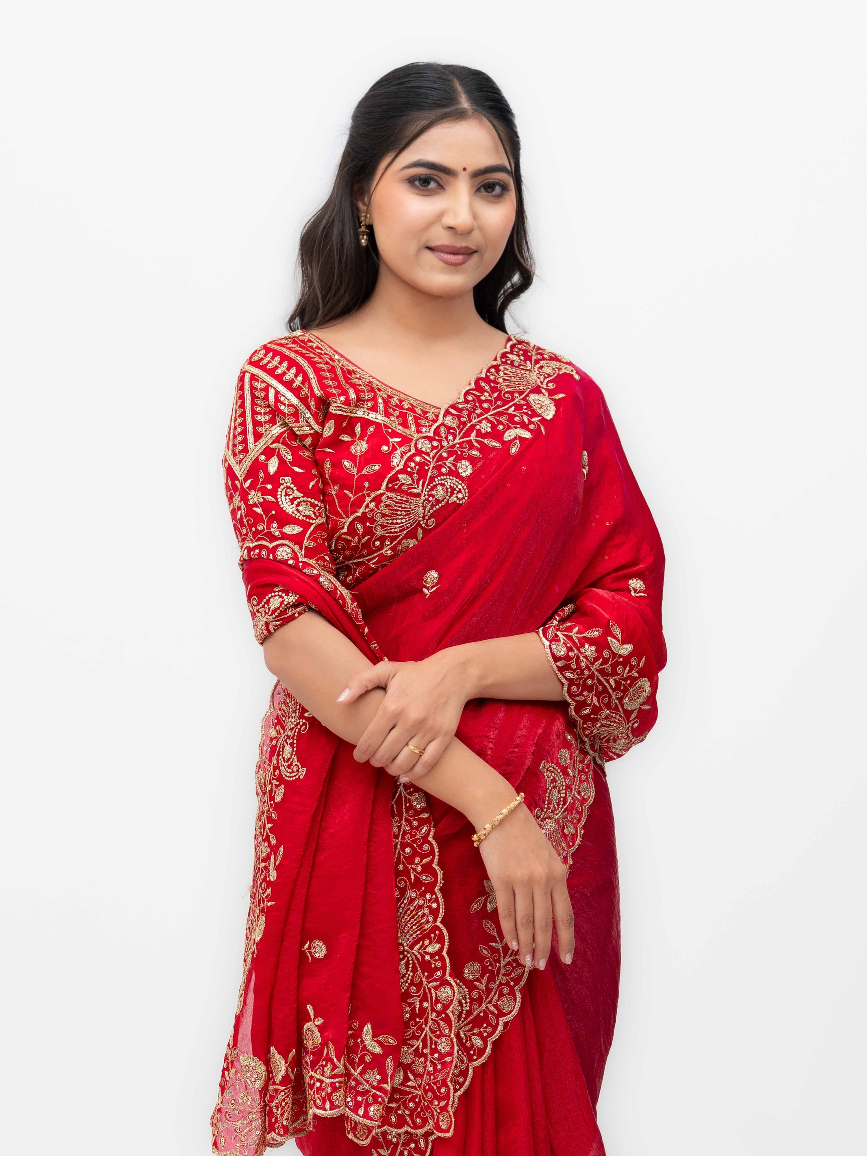 Red Jimmi Choo Saree