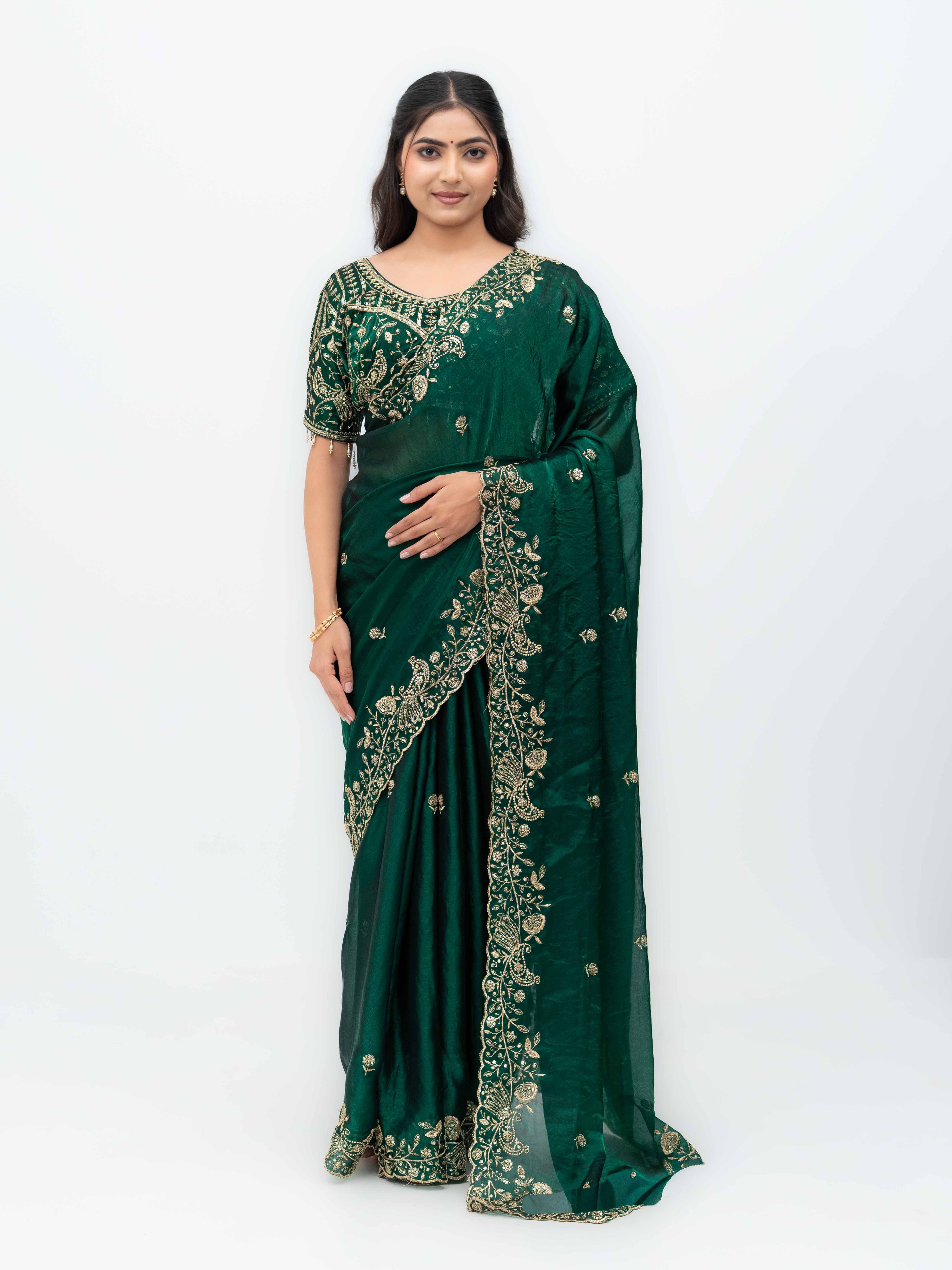 Green Jimmi Choo Saree