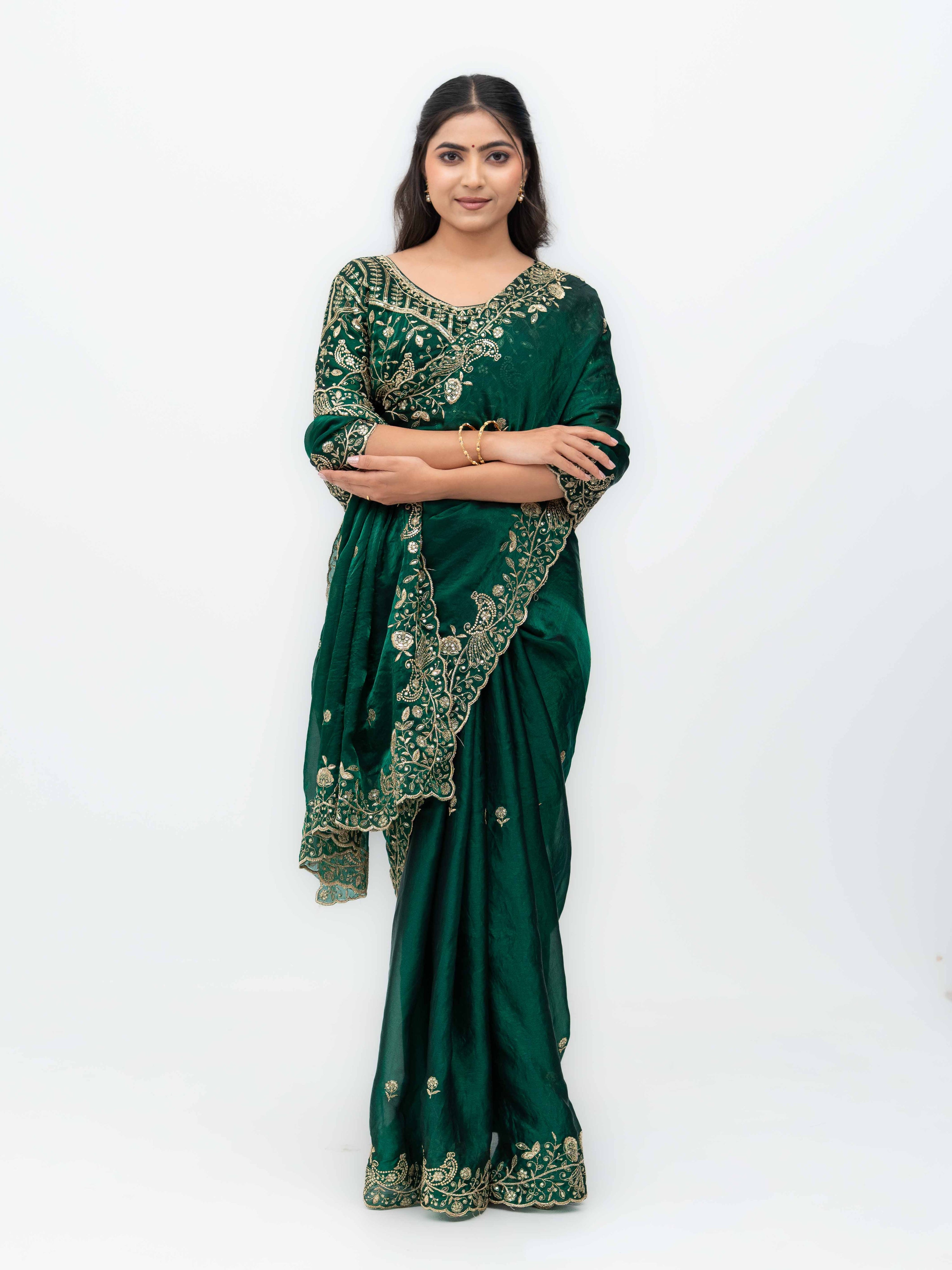 Green Jimmi Choo Saree