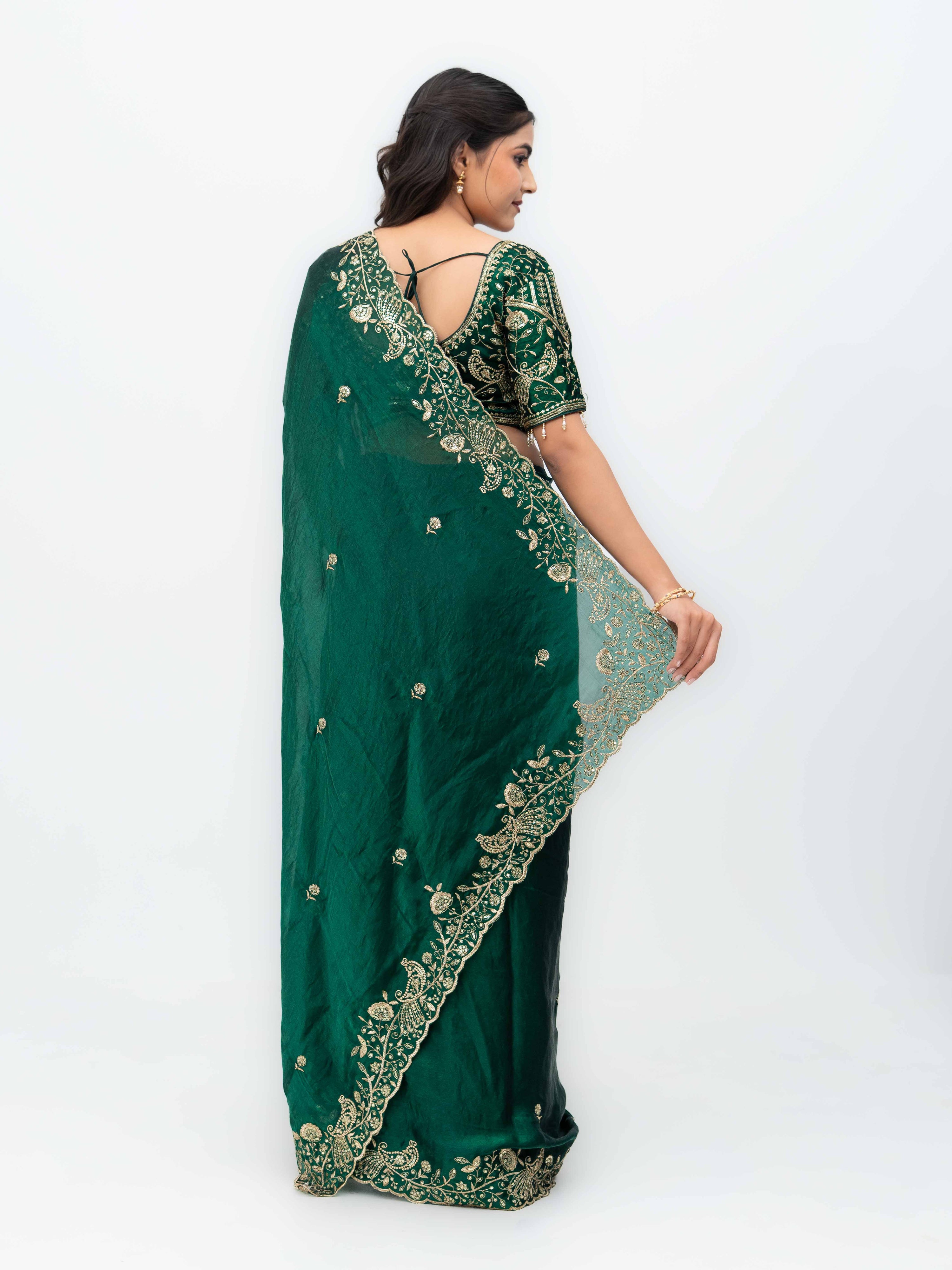 Green Jimmi Choo Saree