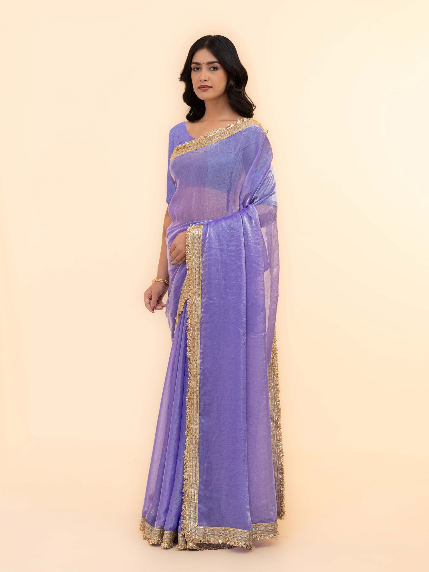 Purple Tissue Silk Saree