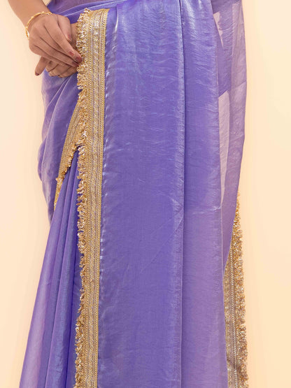 Purple Tissue Silk Saree