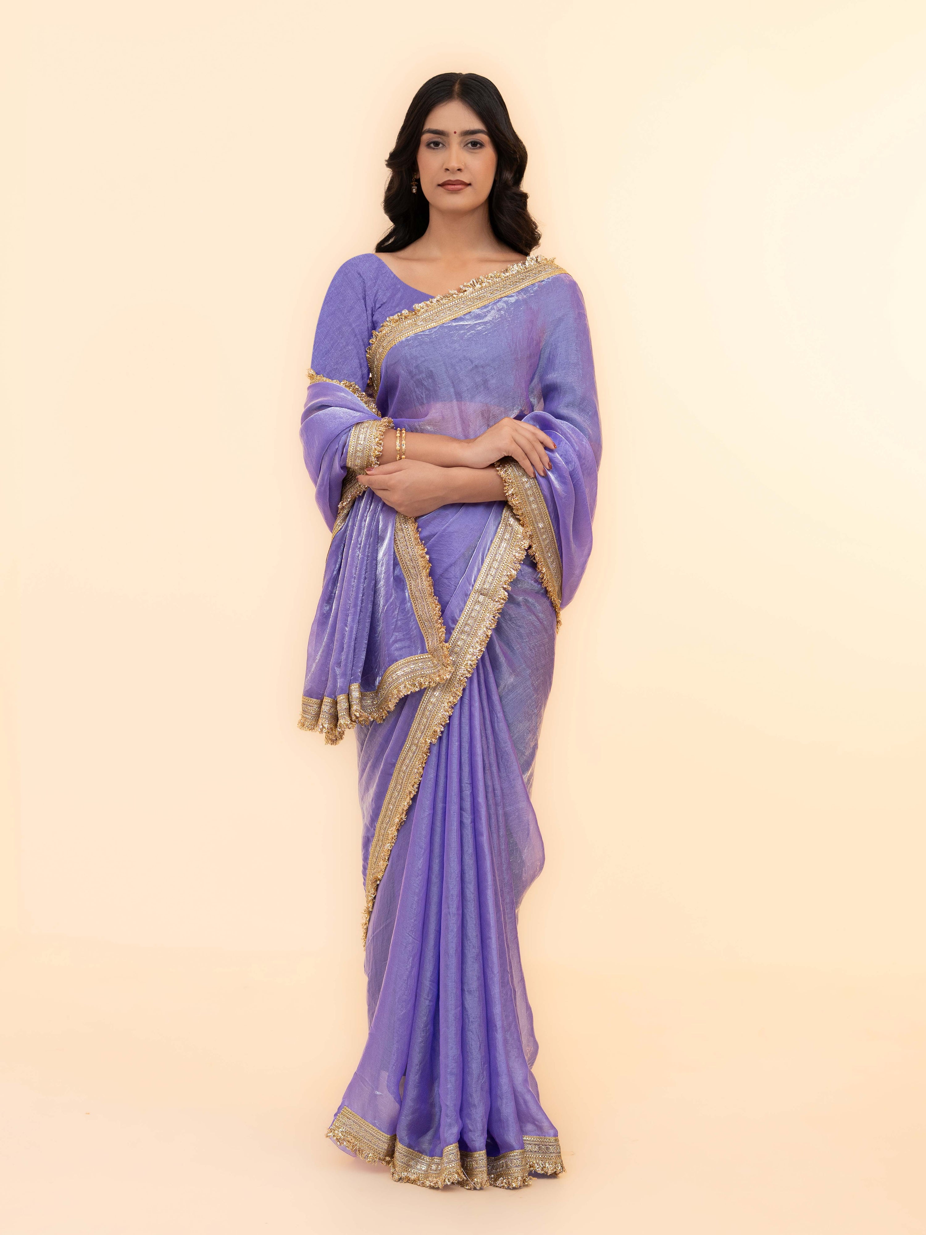 Purple Tissue Silk Saree