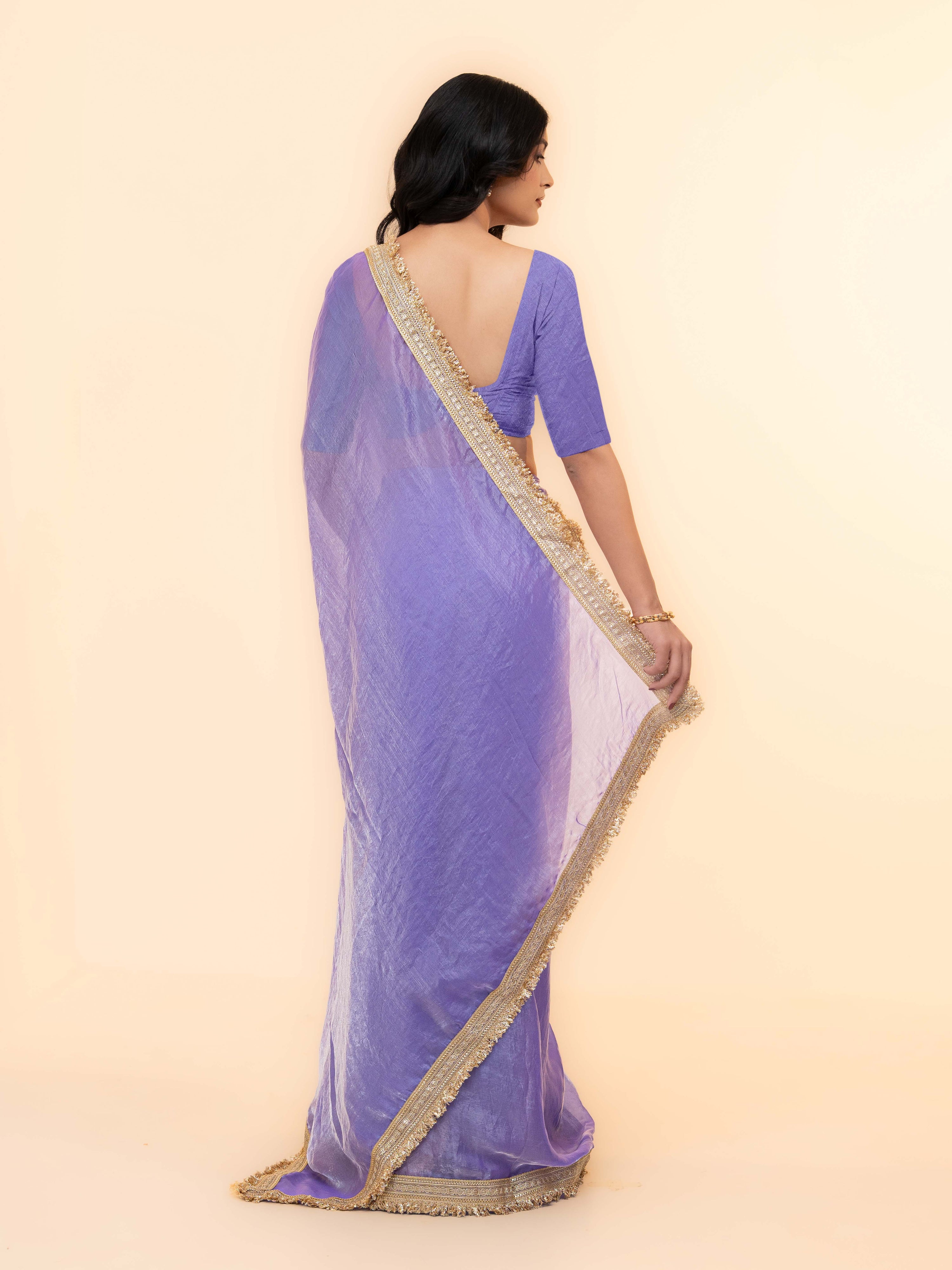 Purple Tissue Silk Saree