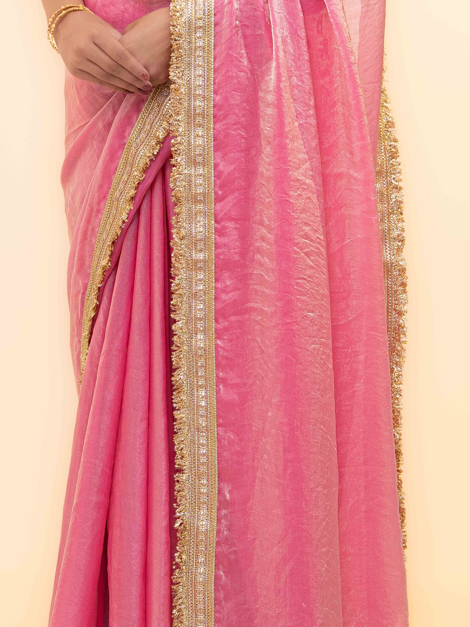Pink Tissue Silk  Saree