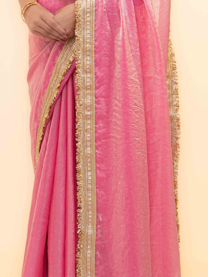 Pink Tissue Silk  Saree