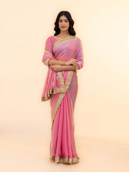 Pink Tissue Silk  Saree