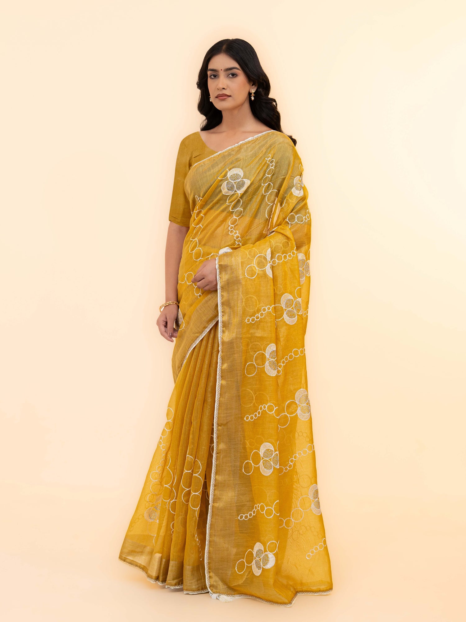 Mustard Tissue silk Saree
