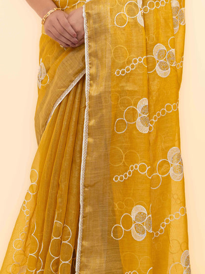 Mustard Tissue silk Saree