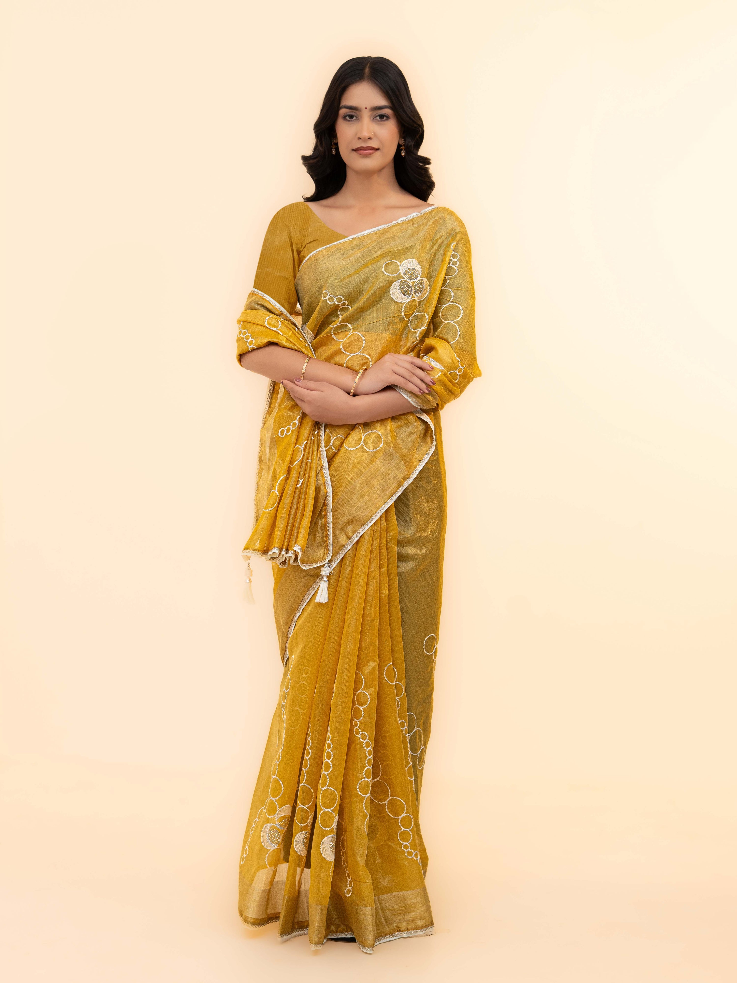 Mustard Tissue silk Saree