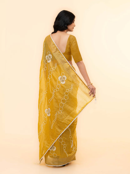 Mustard Tissue silk Saree