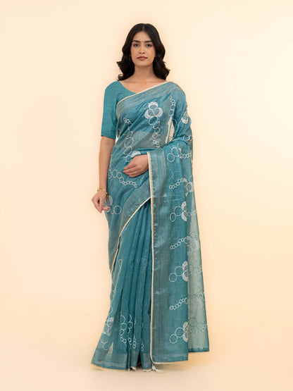 Sky Blue Tissue silk Saree