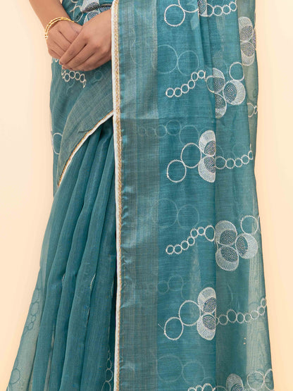 Sky Blue Tissue silk Saree