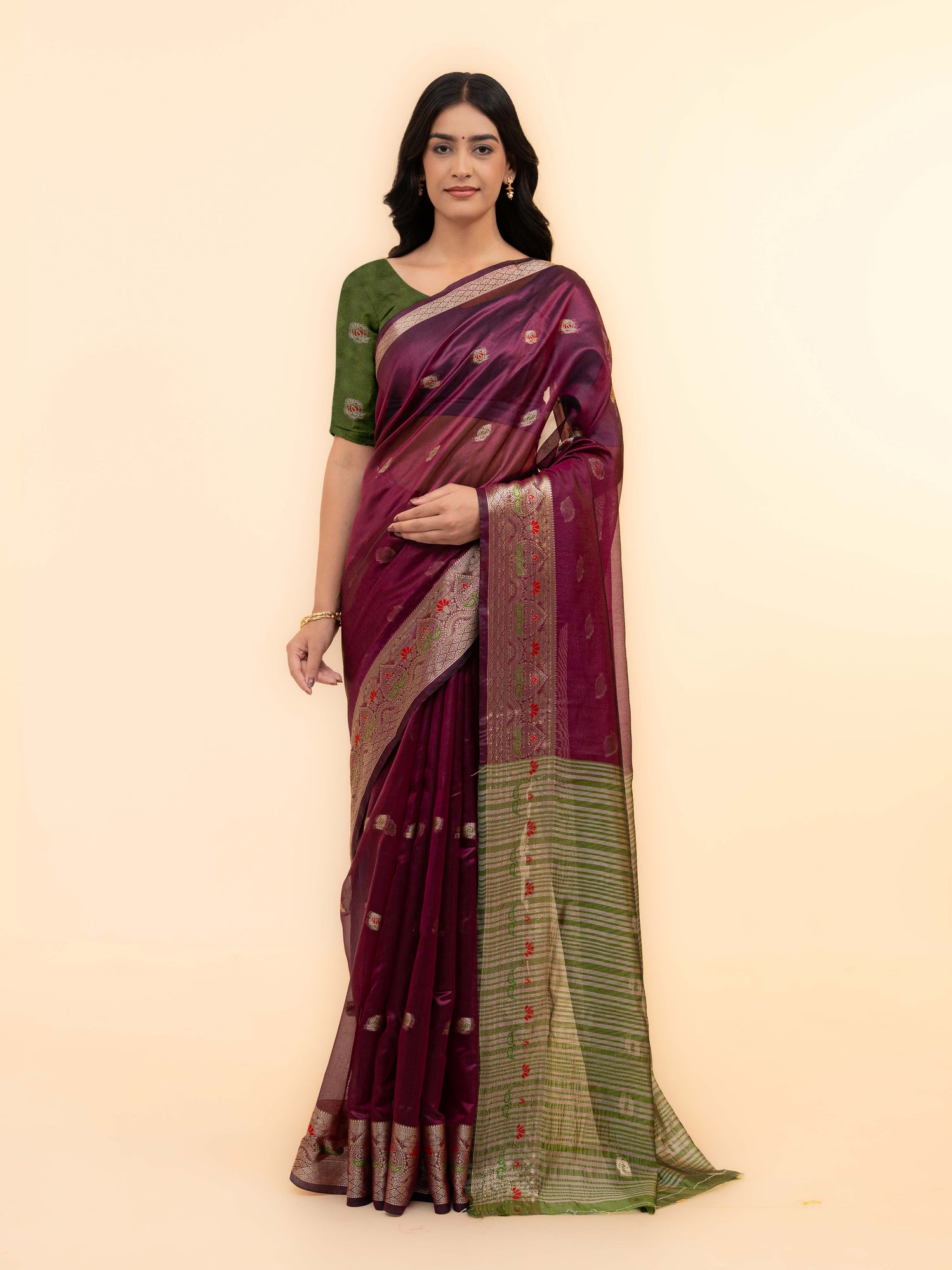 Wine Soft Silk Saree