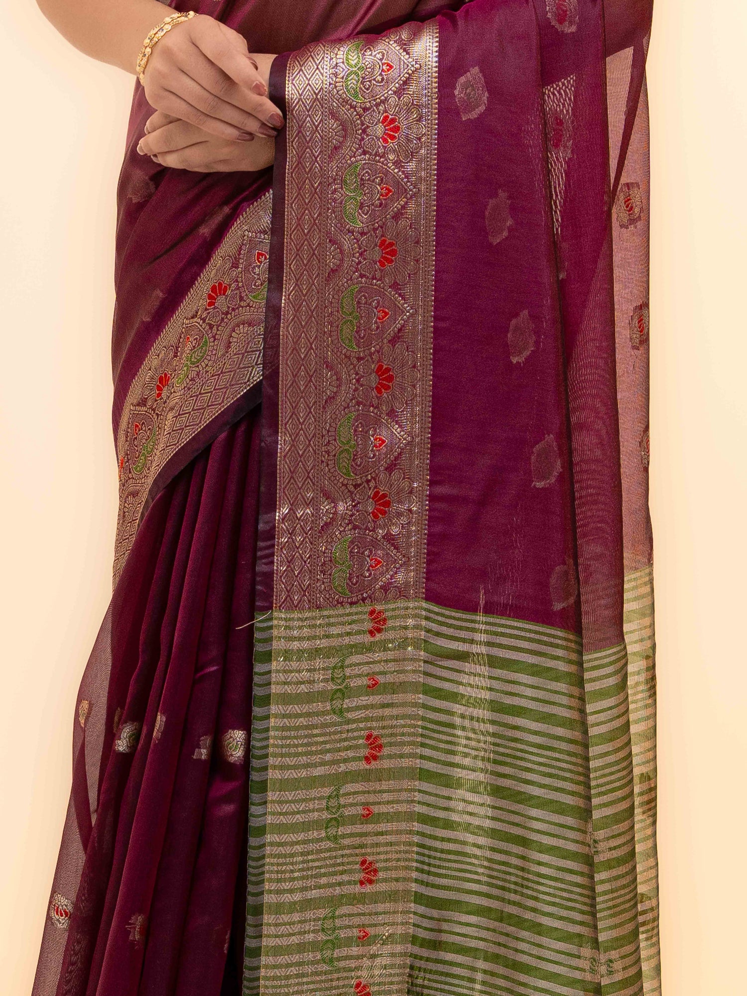 Wine Soft Silk Saree