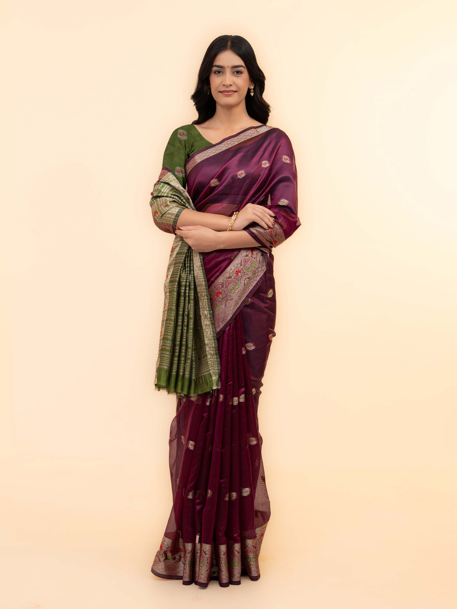 Wine Soft Silk Saree