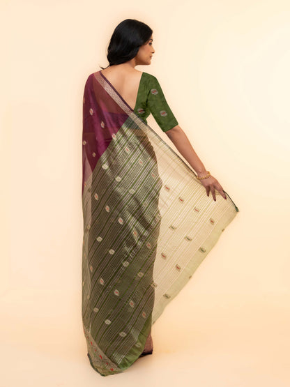 Wine Soft Silk Saree