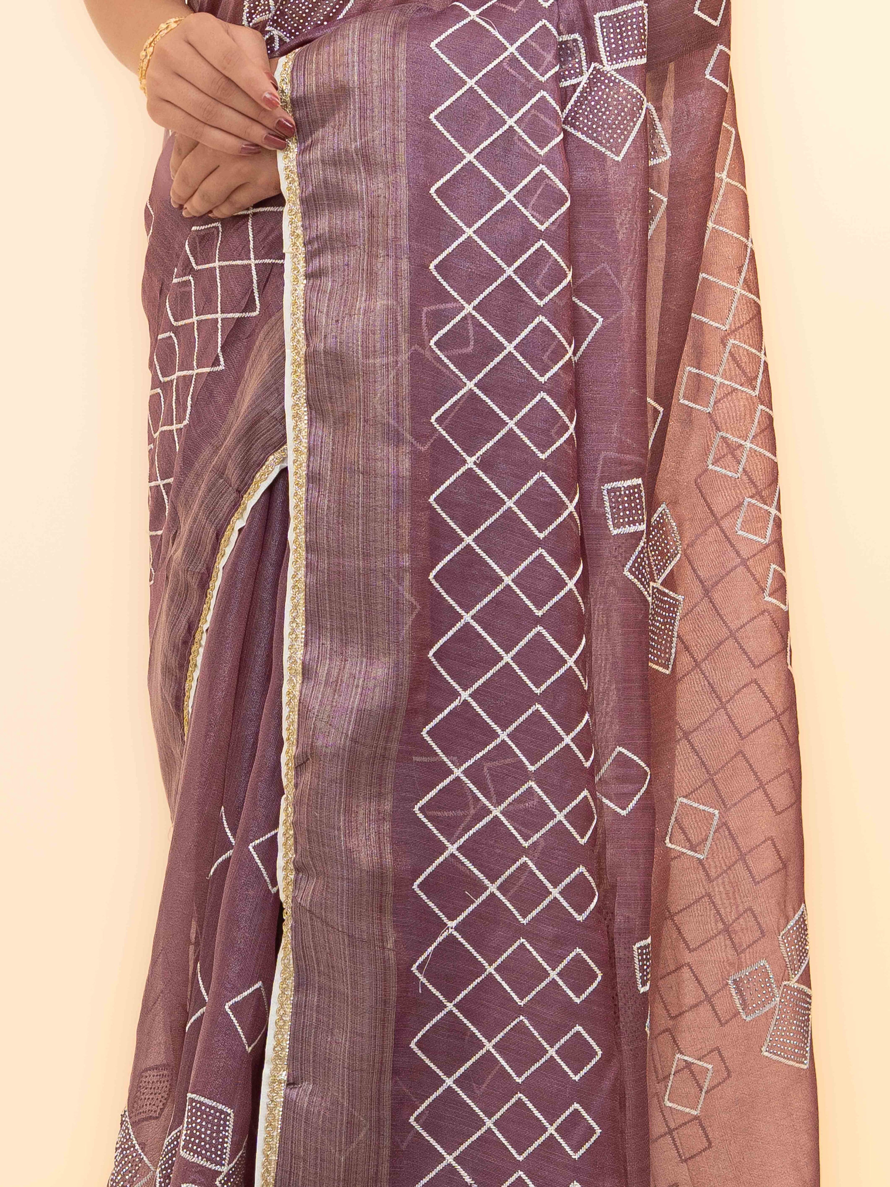 Purple Tissue Silk Saree