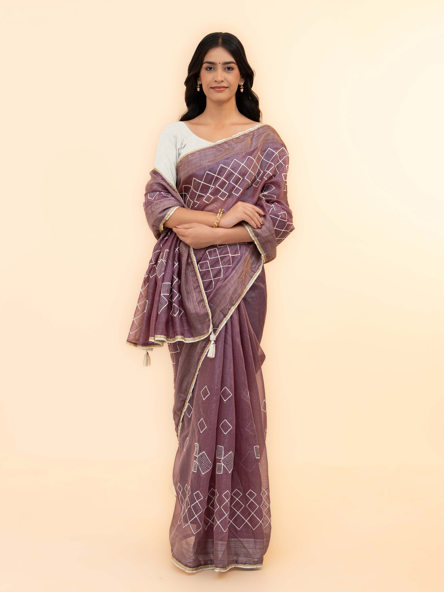 Purple Tissue Silk Saree