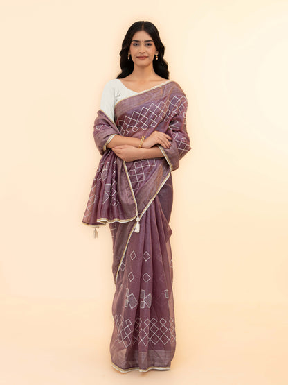Purple Tissue Silk Saree