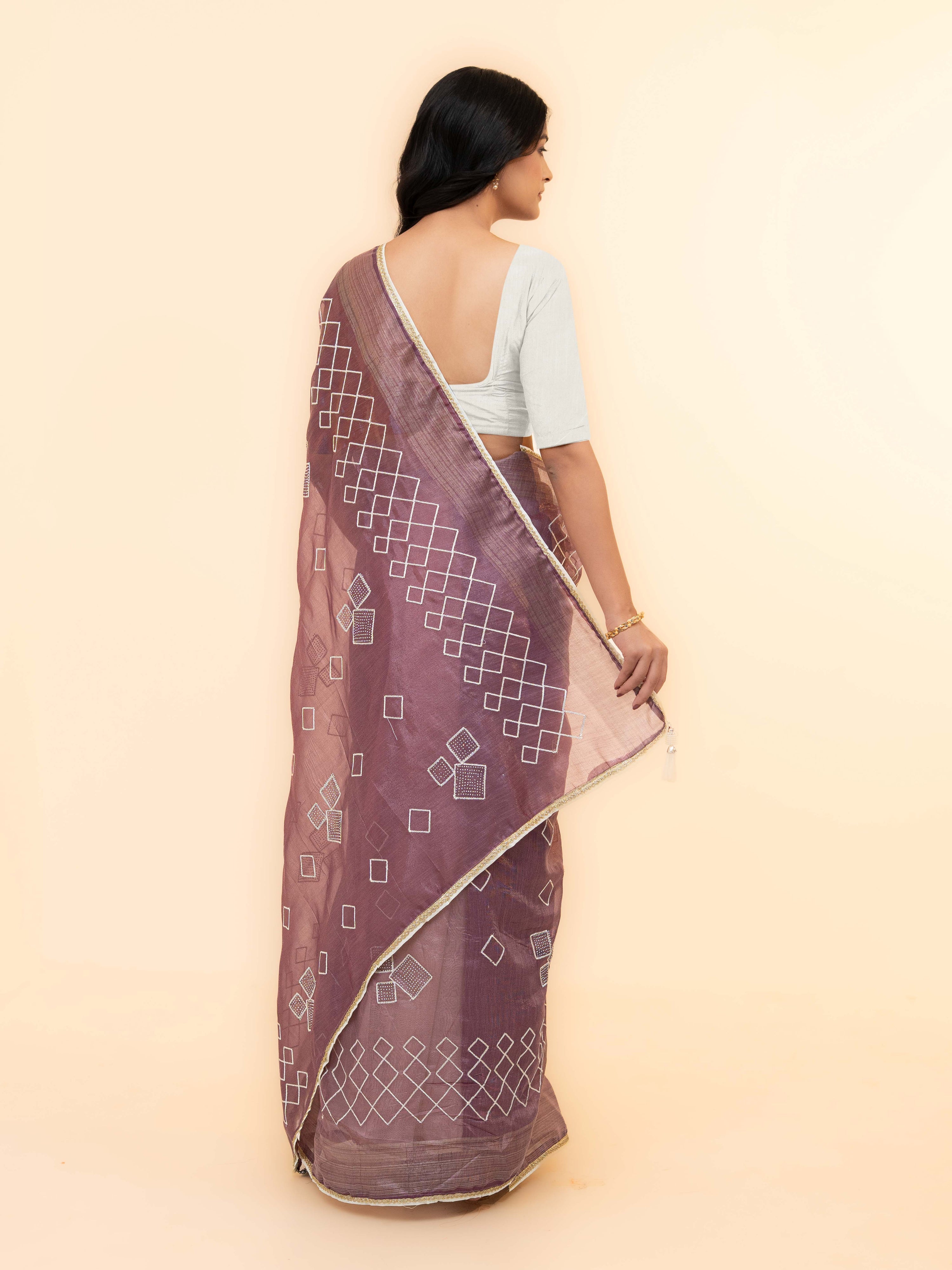 Purple Tissue Silk Saree