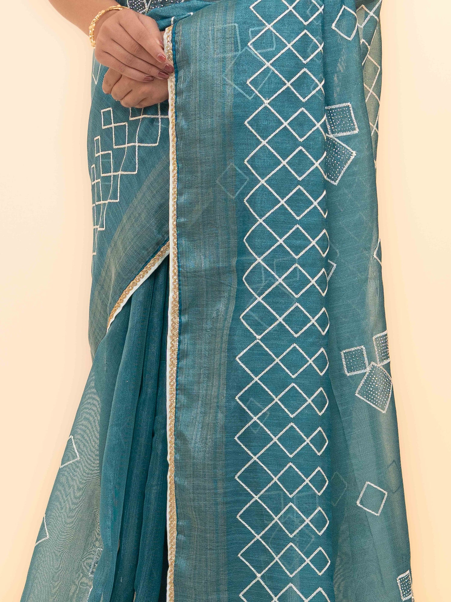 Sky Blue Tissue Silk Saree