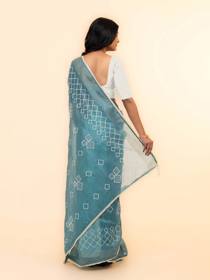 Sky Blue Tissue Silk Saree