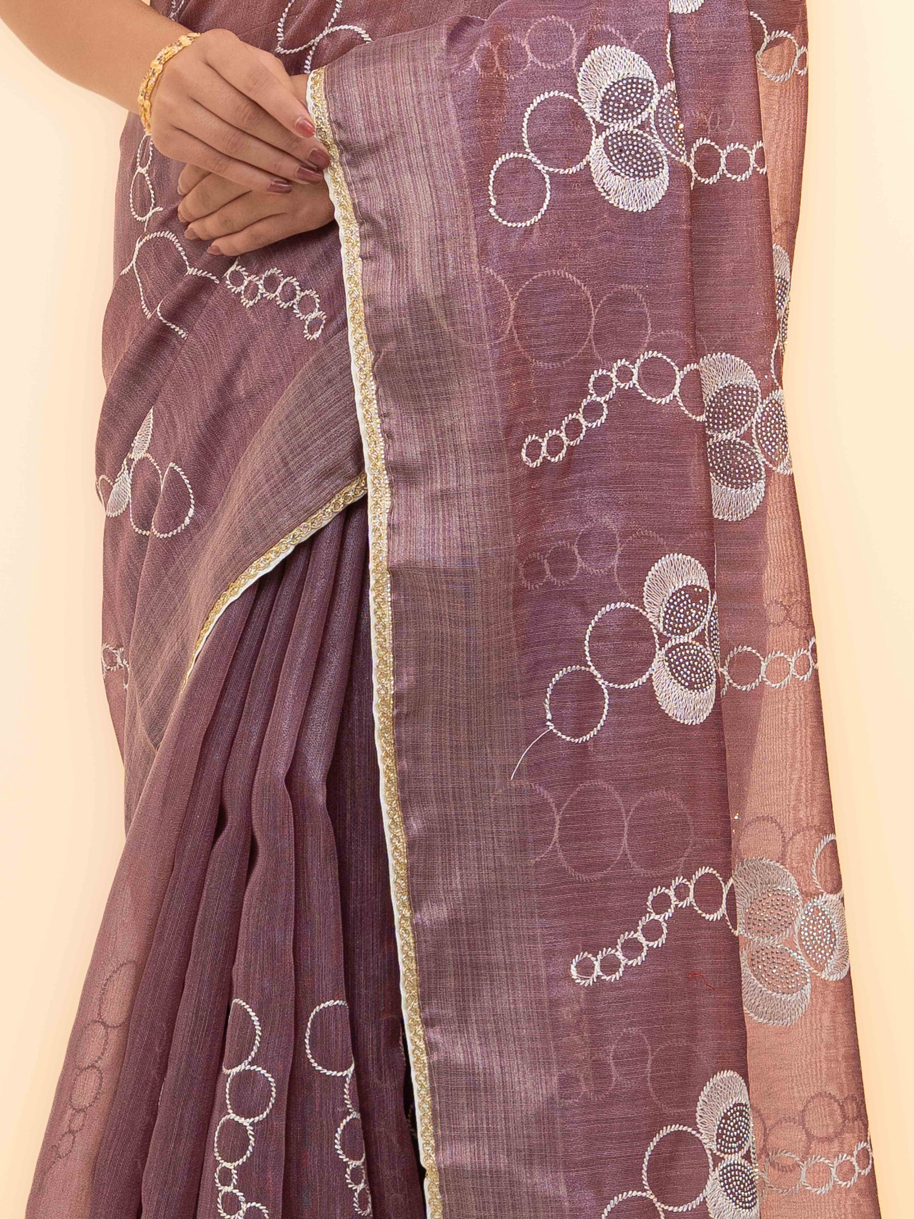 Mauve tissue silk Saree