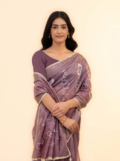 Mauve tissue silk Saree