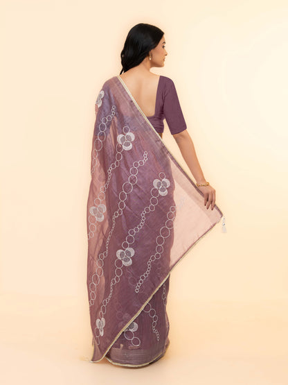 Mauve tissue silk Saree