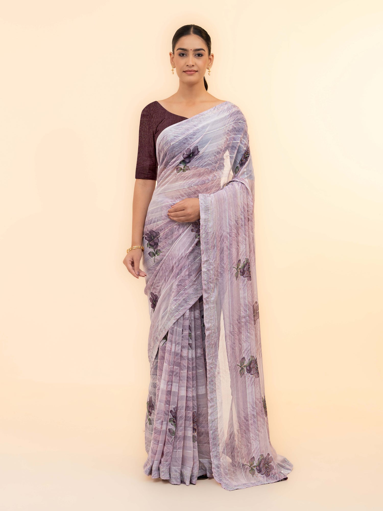 Levender Soft Georgette Saree