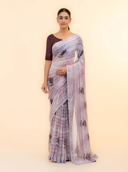 Levender Soft Georgette Saree