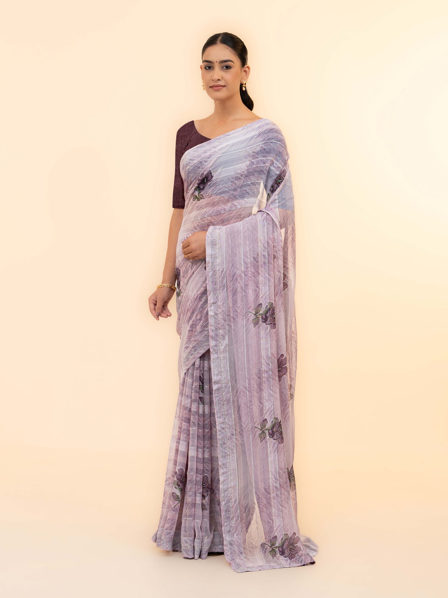 Levender Soft Georgette Saree