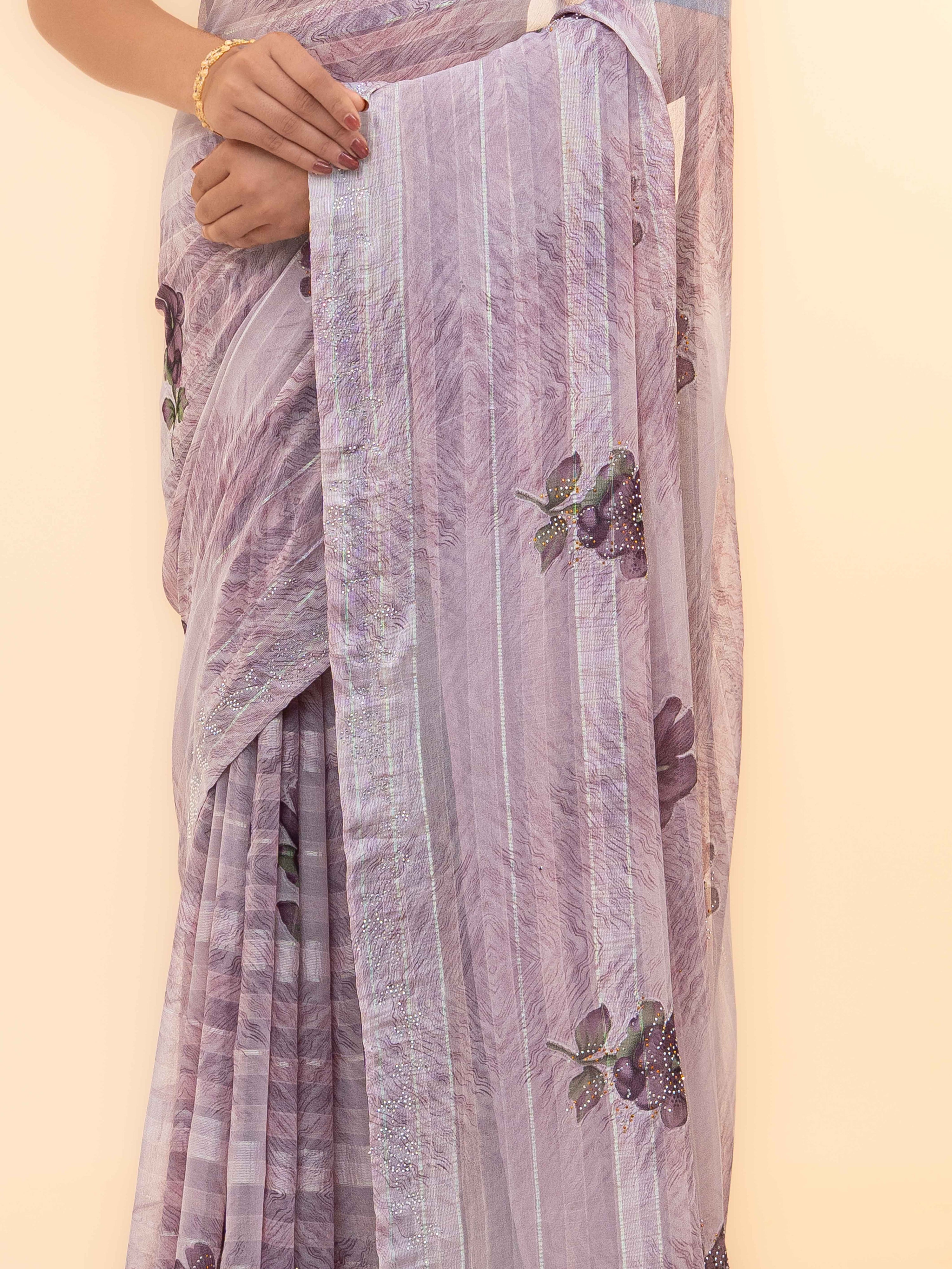 Levender Soft Georgette Saree
