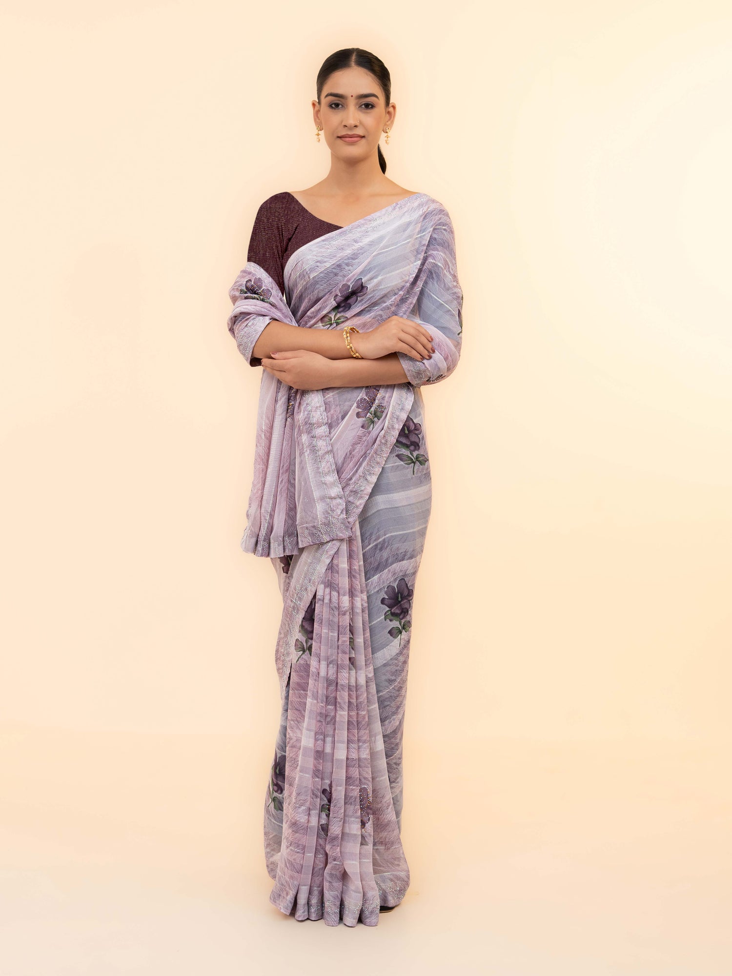 Levender Soft Georgette Saree