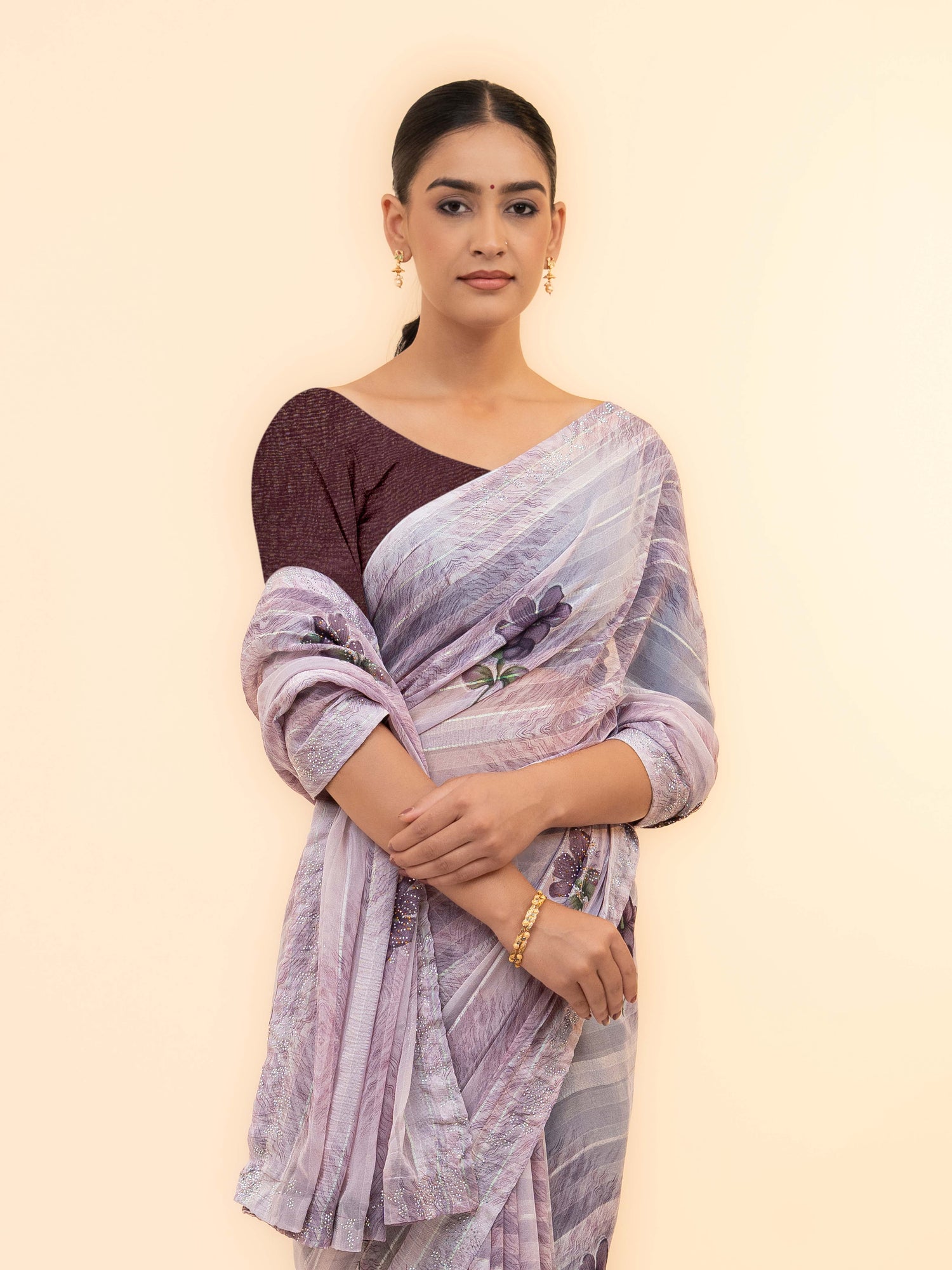 Levender Soft Georgette Saree