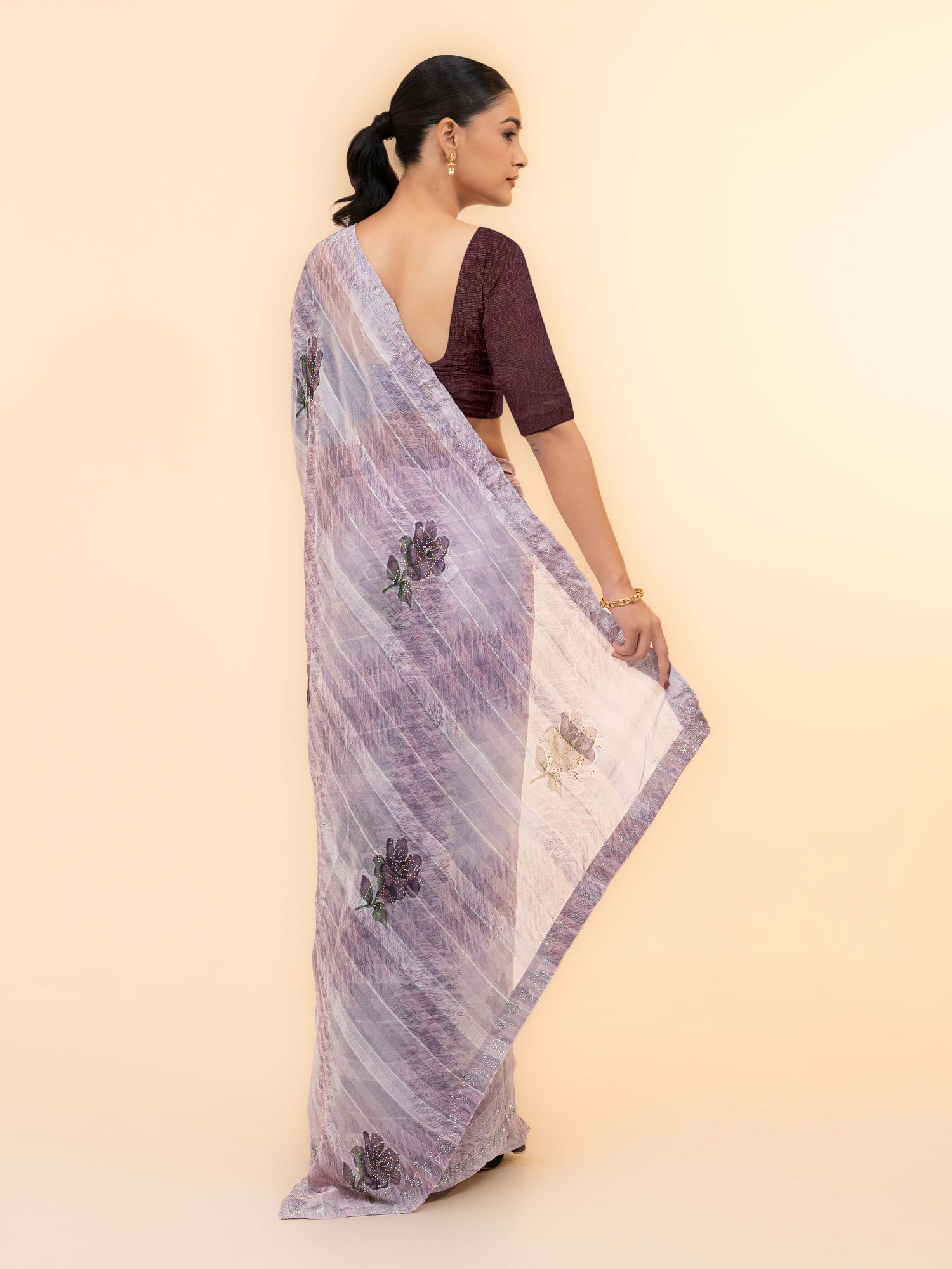 Levender Soft Georgette Saree