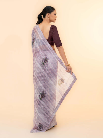Levender Soft Georgette Saree