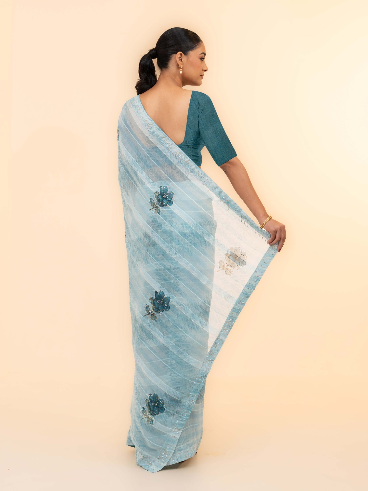 Sky Blue Soft Georgette Saree