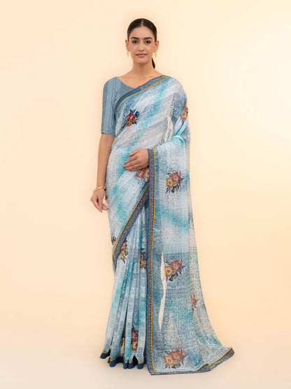 Mint Green Georgette Saree