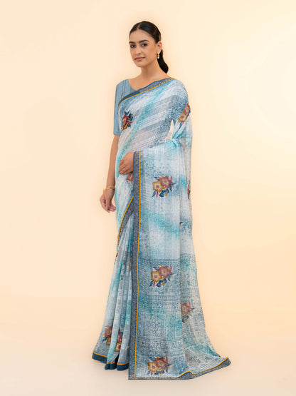 Mint Green Georgette Saree