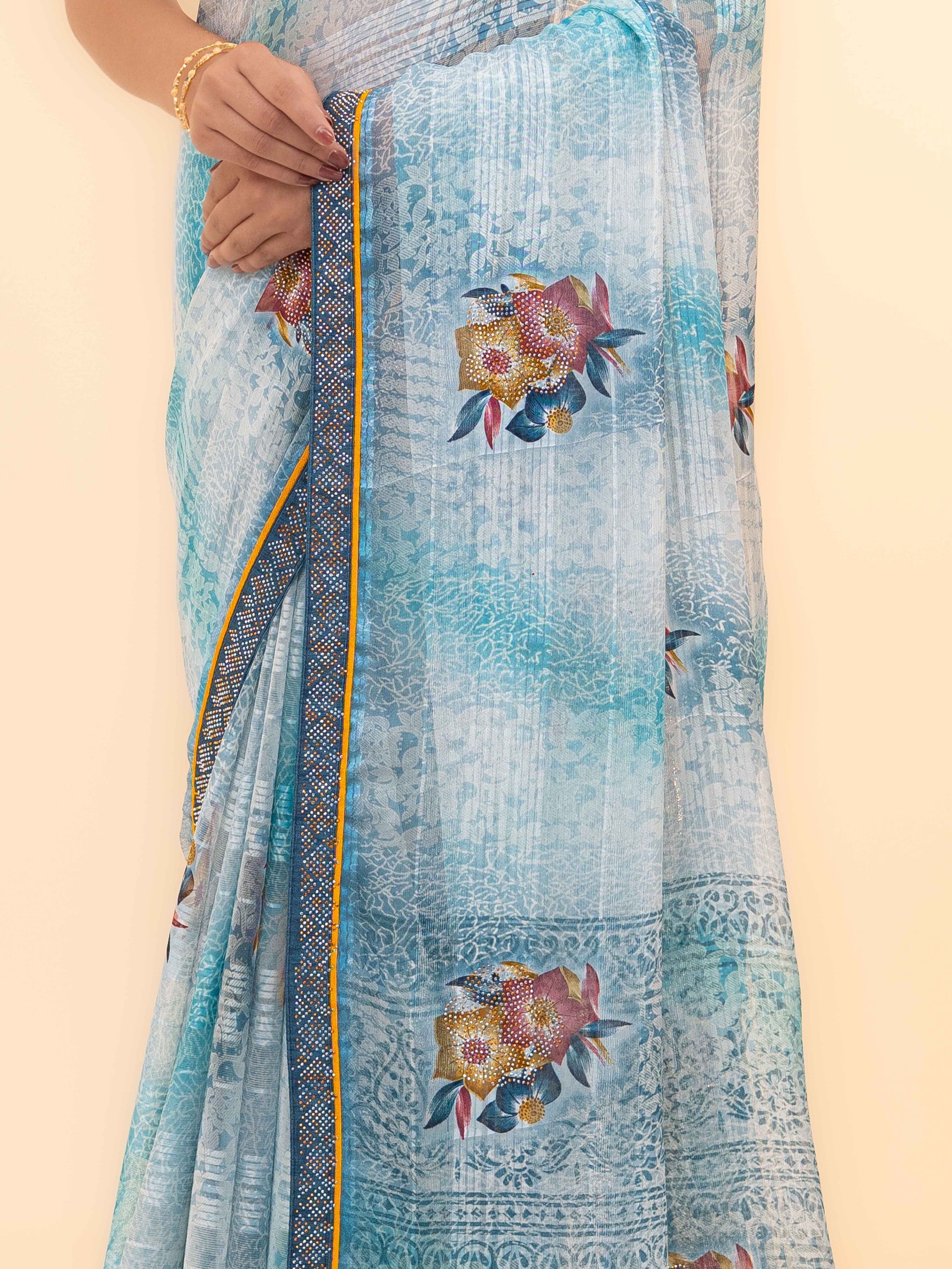 Mint Green Georgette Saree