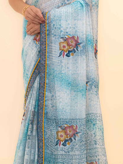 Mint Green Georgette Saree