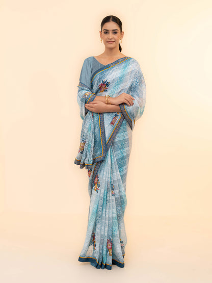 Mint Green Georgette Saree