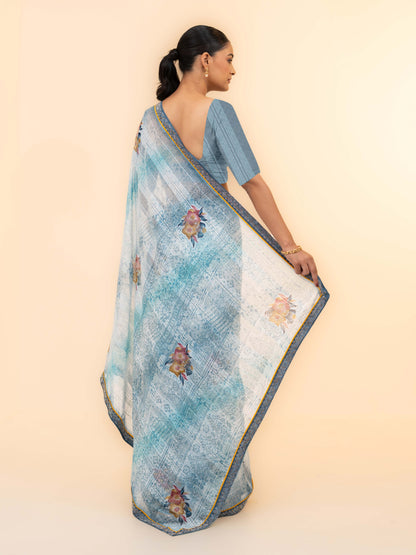 Mint Green Georgette Saree