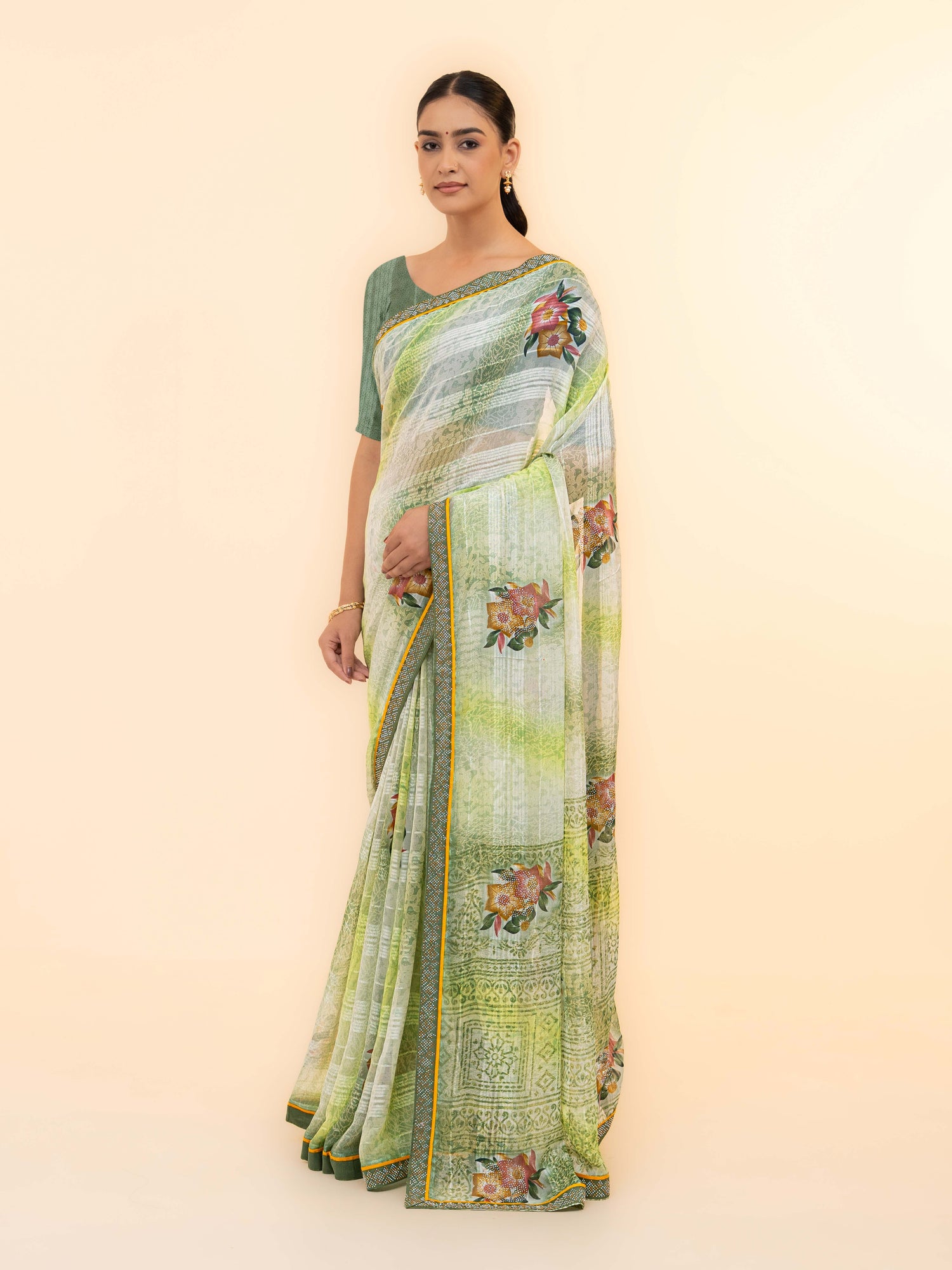 Light Green Georgette Saree