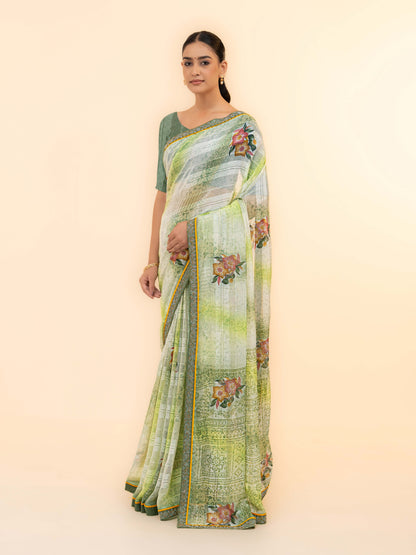 Light Green Georgette Saree