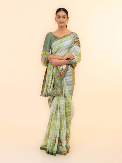 Light Green Georgette Saree