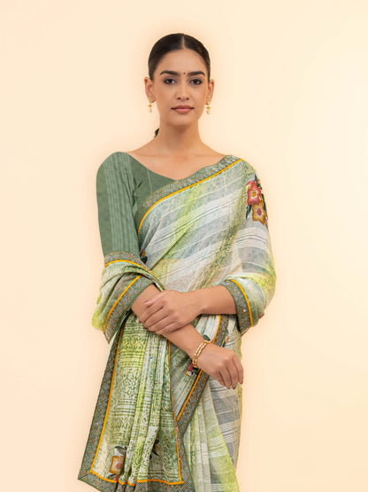 Light Green Georgette Saree